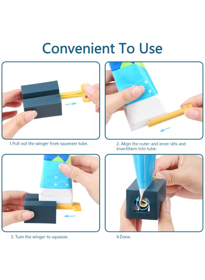 PAWSONIFY 4 PCS Toothpaste Squeezer, Rolling Tube Toothpaste Squeezer with Frosted Handles Toothpaste Holder Stand Bathroom Organizer,Saves Toothpaste and Creams - Image 3